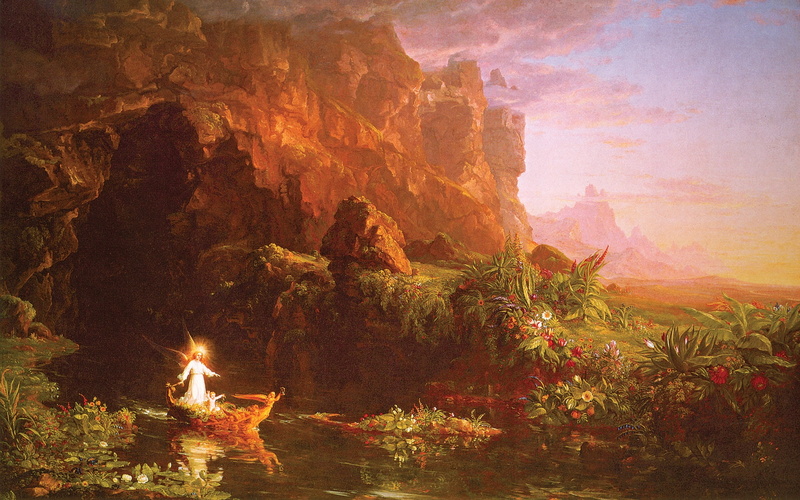 cole, Cliffs, art, x, artwork, thomas, childhood, life, fantasy art, hd, voyage, fantasy, 1080P