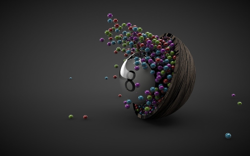 1080P, Many, Gray, Design, Background, Balls, Eight, 3D, Bowl, d