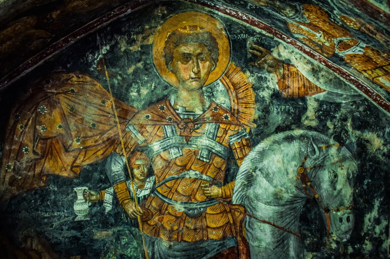 ayios amvrosios village, carving, male likeness, mural, damaged, angel, the past, aged, human representation, religion, belief, architecture, creativity
