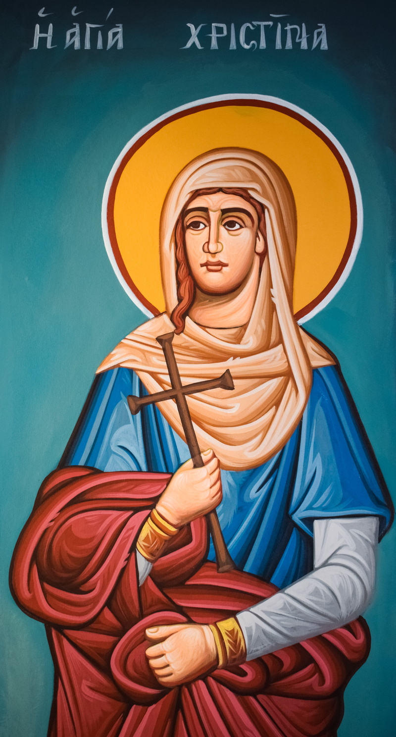 indoors, belief, ayia triada, art and craft, representation, paralimni, adult, saint, communication, christianity, jesus Christ, orange color, spirituality