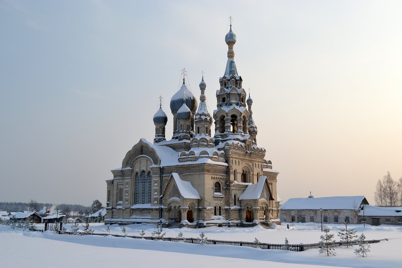 kukoba, church, orthodox, architecture, temple - Building, russia, snow, concrete, cold temperature, built Structure, cultures, winter, tourism, blue, russian Culture