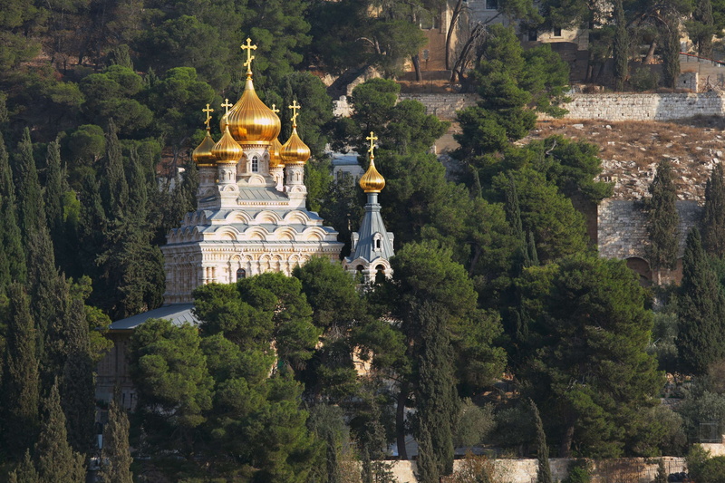 spirituality, building, history, travel, russian orthodox church, sculpture, jerusalem, nature, plant, built structure, mount of olives, place of worship