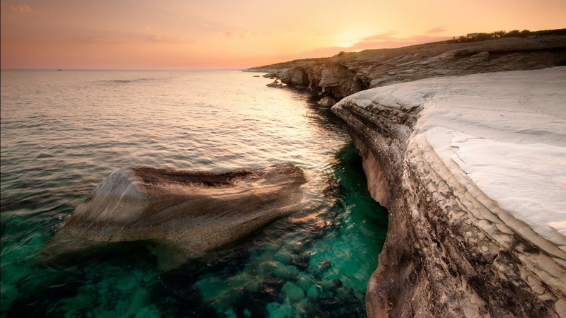 coast, sea, rock, Cyprus, 720P, nature