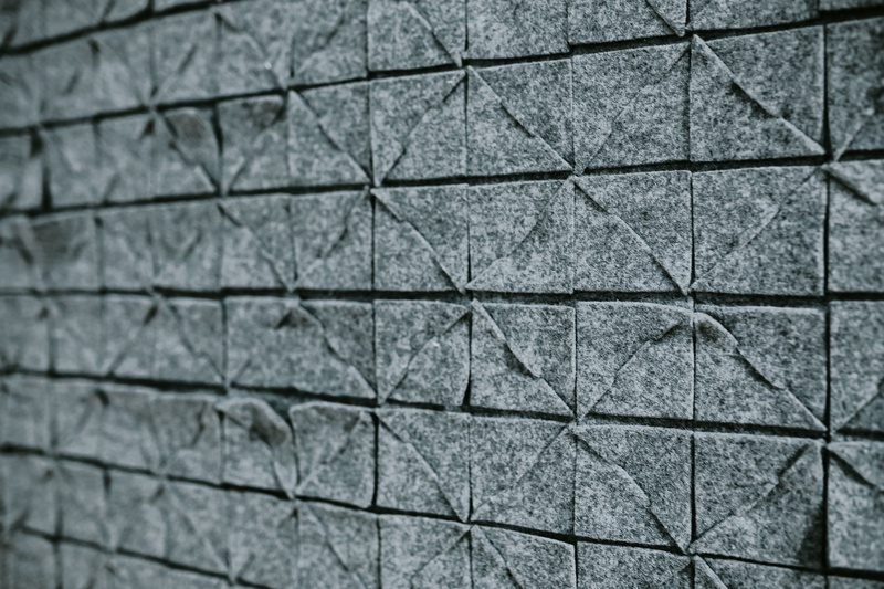 high angle view, tiled floor, day, gray, installments, textured, art, built structure, outdoors, abstract, gallery, tile, grid, nature, wall - Building Feature