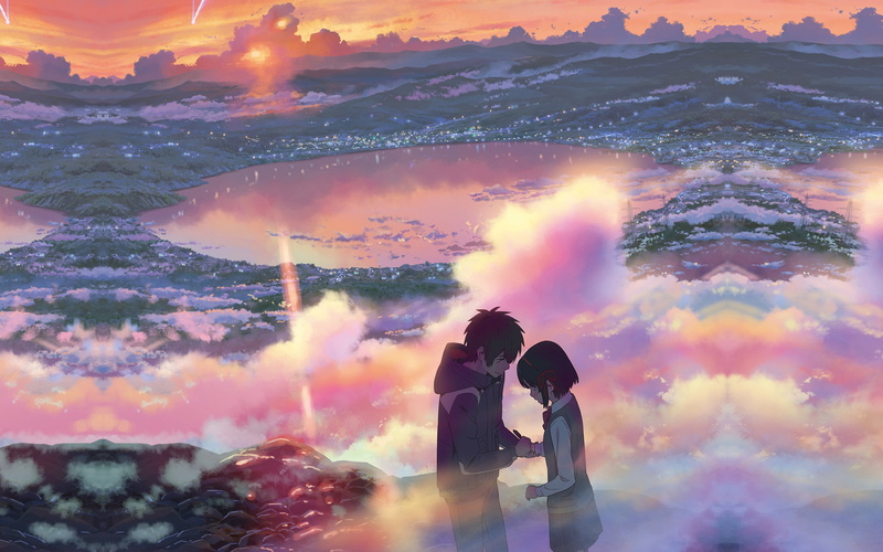 sunset, men, adult, couple - relationship, two people, positive emotion, people, lifestyles, beauty in nature, anime, leisure activity, sky, nature, illustration