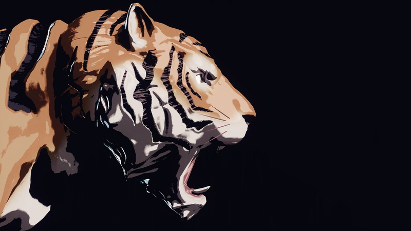 Sher Khan, tiger, background, 1080P, rendering