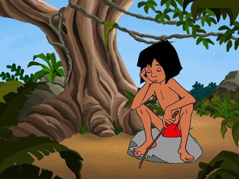 jungle, representation, Cartoons, mowgli, sky, leisure activity, illustration, lifestyles, casual clothing, human representation, creativity, mogli, cartoon