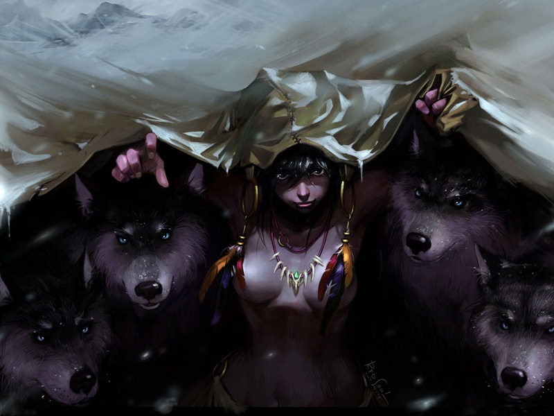 dog, snow, front view, Mowgli, indoors, four, pets, black color, spooky, pet owner, canine, girl, real people, wolves, animal, people, looking at camera
