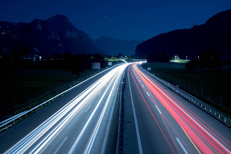 no people, nature, transportation, motion, sky, lighttrails, long exposure, light trail, speed, mountain, weesen, longexposure, traffic, switzerland, blurred motion