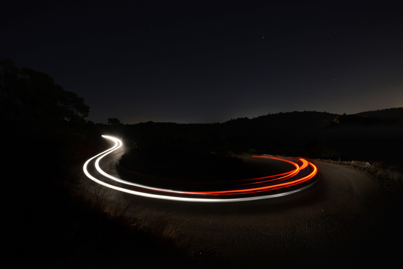 time, journey, light, road trip, red, astronomy, exposuer, lapse, curve, mode of transportation, outdoors, night, headlight, ellipse, speed, long exposure