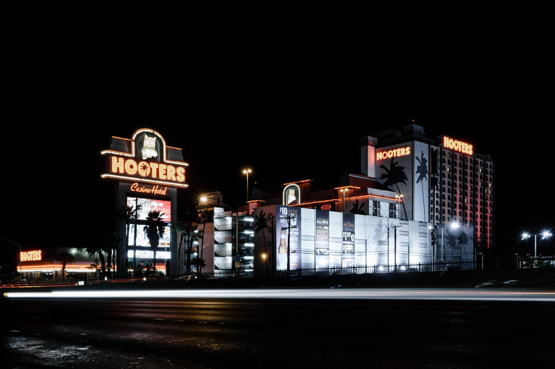outdoors, lighttrail, city life, motion, nightlife, long exposure, 4K, usa, architecture, street light, hooters, photography, office building exterior