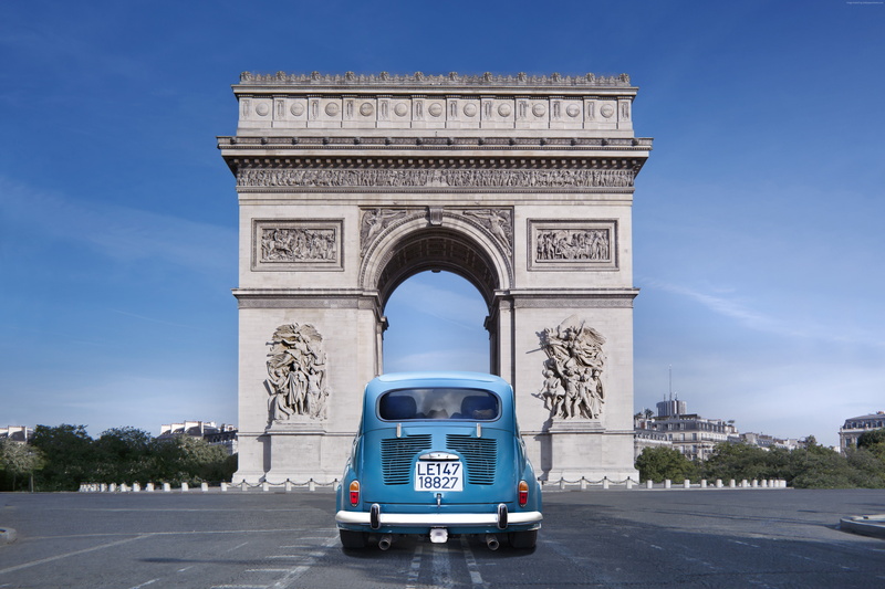 car, monument, France, tourism, travel, 5K, Arc de Triomphe, Paris