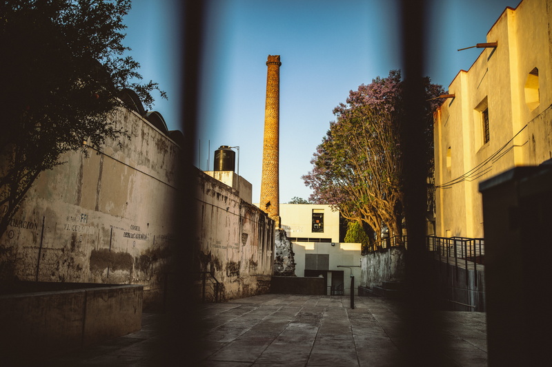path, building, residential district, clear sky, queretaro, plant, city, pillar, day, mexico, nature, tree, shadow, blurred, power plant, sky, tower, sunlight