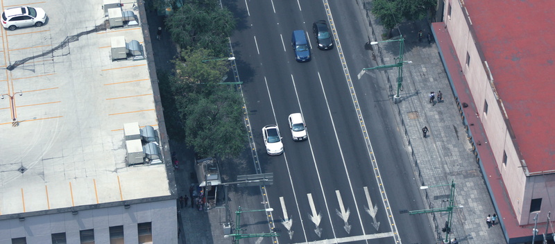 outdoors, day, symbol, no people, city, top view, multiple lane highway, sign, marking, latin, road, tower, transportation, 5K, cityscape, downtown, mexico