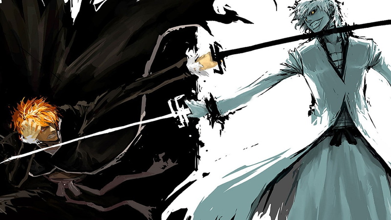 anime, Hollow, fighting, sketches, 720P, Kurosaki Ichigo, Bleach