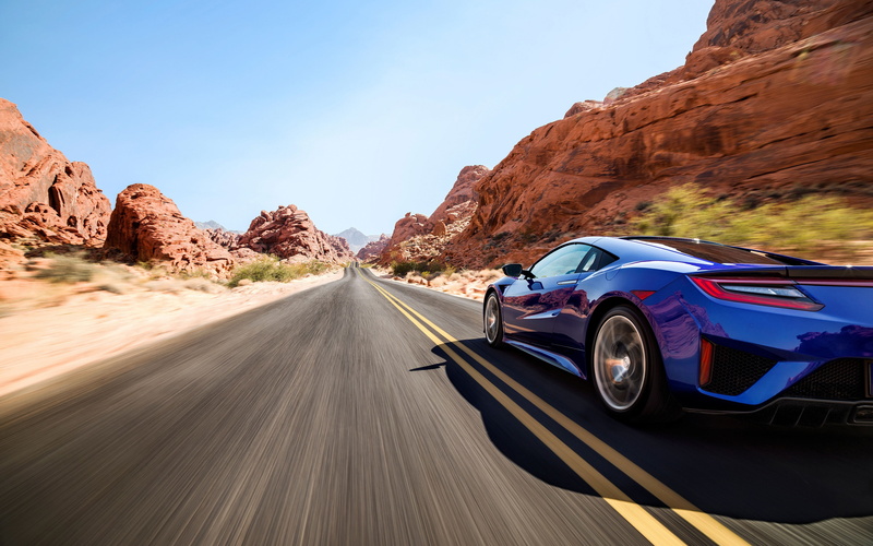 Acura NSX, vehicle, car, 4K, road, motion blur