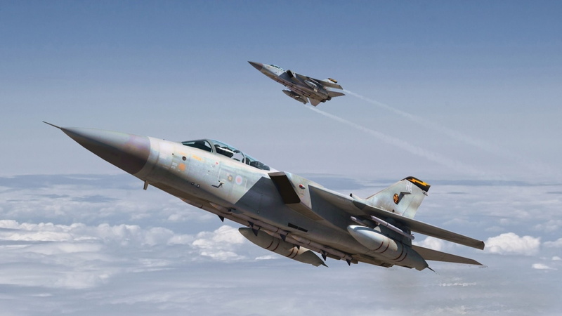 mid-air, plane, no people, day, military airplane, side view, army, sky, on the move, cloud - sky, Panavia, transportation, motion, Military, Panavia Tornado
