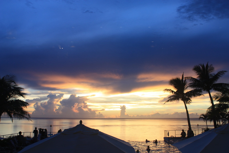 nature, palm Tree, sunset, tranquility, scenics, sea, swimming pool, no People, scenics - nature, dusk, sky, seascape, tropical Climate, ocean, hours, island