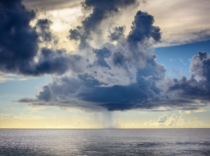 Blue, no people, sunset, Nature, Umatac, Guam, tranquility, Landscape, horizon over water, sea, Storm, ominous, beauty in nature, water, tranquil scene