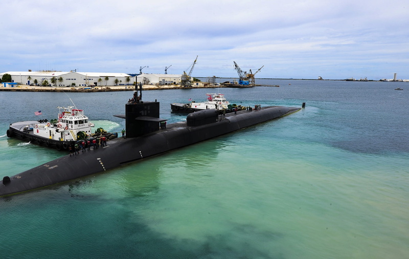 military Ship, architecture, ship, sea, sailboat, Submarines, Guam, no people, passenger craft, travel, ships, 1080P, shipping, business, cloud - sky