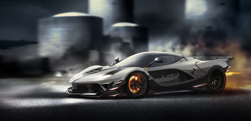 4K, motion blur, car, Ferrari, Ferrari FXXK