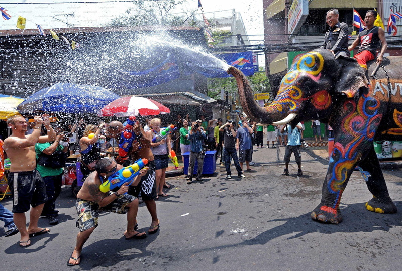 2K, Thai New Year, Water Festival, elephant, Thailand, event, Songkran