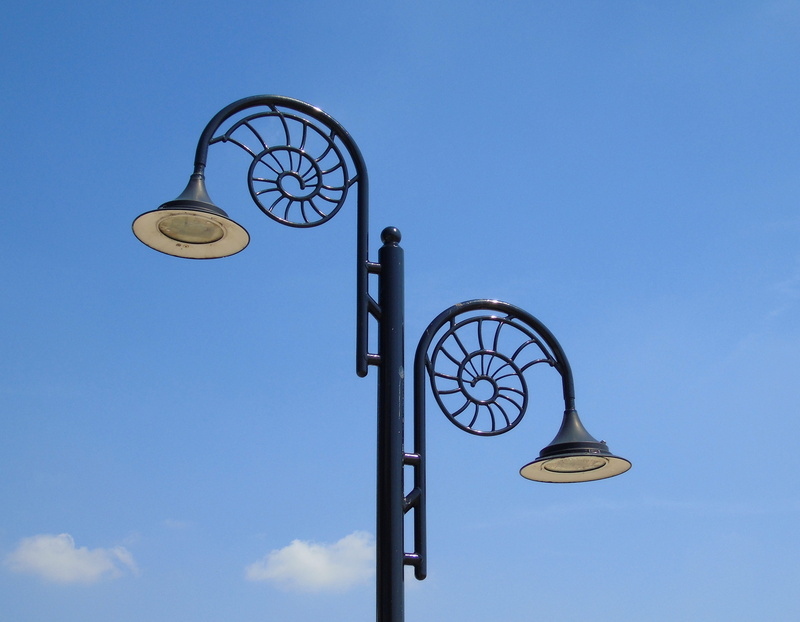 street, low angle view, accuracy, lamp, outdoors, sky, built structure, streetlight, clear sky, uk, nature, illuminated, design, day, regis, lyme, antique