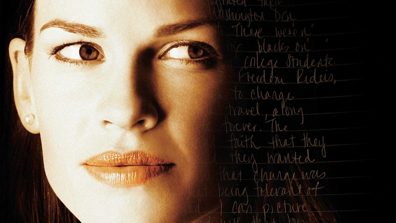 beautiful woman, black Color, black, real people, indoors, contemplation, beauty, women, hilary swank, human Eye, human body part, females, blackboard