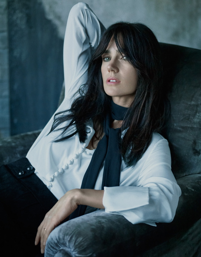 dark, portrait, 1080P, indoors, beautiful woman, long hair, emotion, adult, one person, actress, brunette, sadness, beauty, Jennifer Connelly, hair, hairstyle