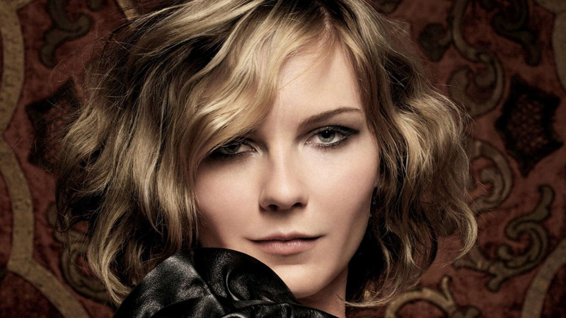 hd, kirsten, style, kirsten dunst, dunst, blond, black, curles, flower, 1080P