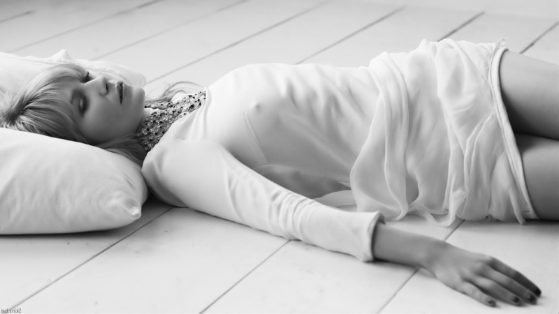 sleeping, lying down, domestic room, eyes closed, child, adult, women, flooring, indoors, tiled floor, resting, beautiful woman, furniture, lifestyles