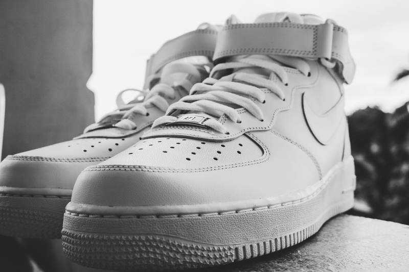 leather, still life, shoes, pair, close-up, nike, sport, just do it, no people, home interior, airforce, shoelace, white, personal accessory, compatibility