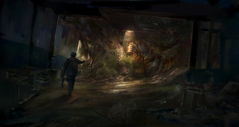 lifestyles, men, full length, dirty, abandoned, occupation, fantasy art, artwork, one person, framed, working, industry, wooden, 1080P, standing, insect