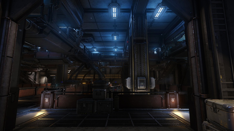 4K, absence, building, ceiling, Star Citizen, industry, architecture, industrial equipment, indoors, science fiction, no people, old, illuminated, first-person shooter