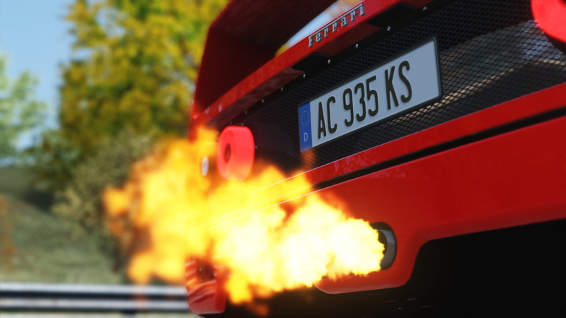 fire, motor vehicle, red, 1080P, land vehicle, outdoors, Nordschleife, Ferrari F40, communication, transportation, car, nature, flame, burning, accidents and disasters