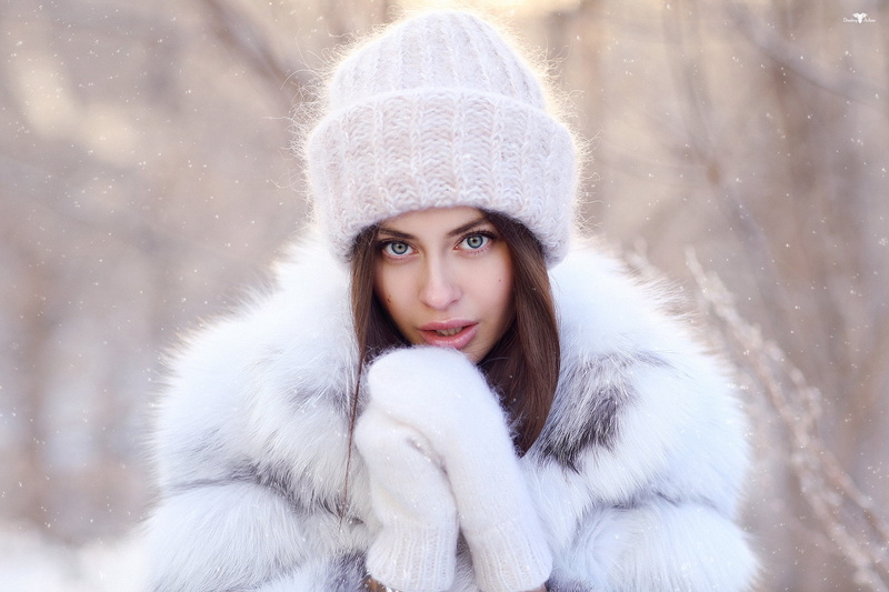 1080P, glamour, hat, Dmitry Arhar, depth of field, fur coats, winter, women, women outdoors, snow, portrait, young adult, winter coat, clothing, beautiful woman