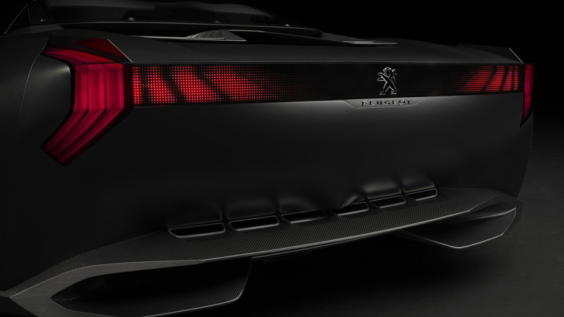 Peugeot Onyx, silver colored, close-up, black background, no people, motor vehicle, text, concept cars, shape, studio shot, indoors, car, sport, single object
