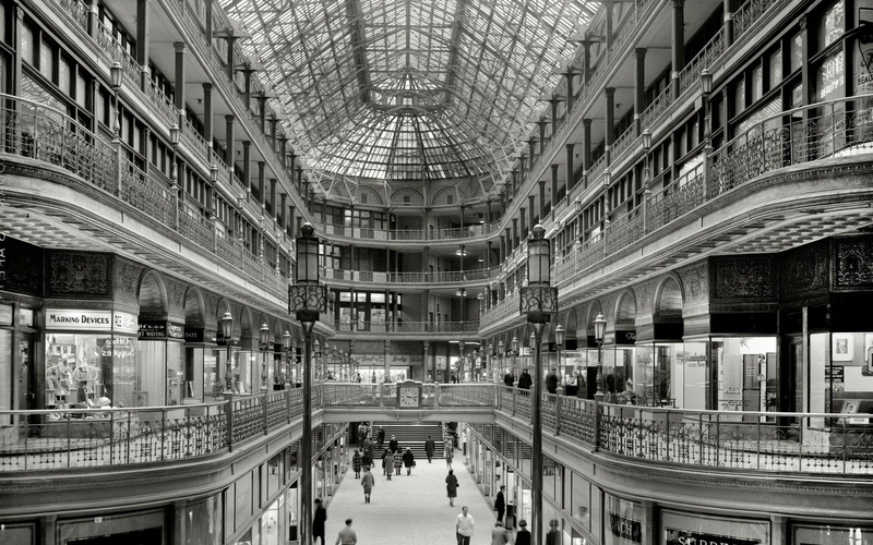black and white, 3d and abstract, old, mall, edwardian, indoor, shopping, 1080P
