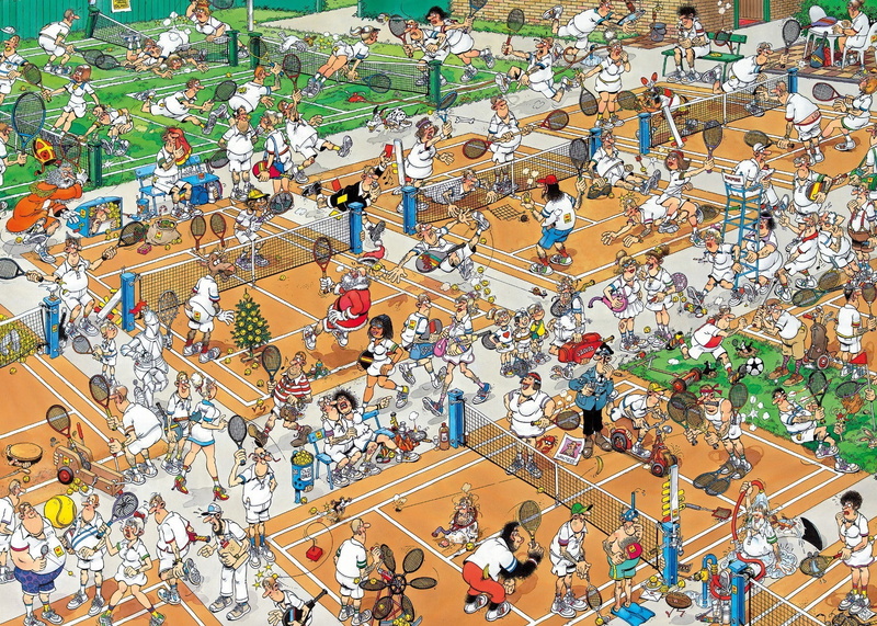Mad Magazine, artwork, large group of people, male likeness, 720P, consumerism, crowd, group of people, architecture, shopping, real people, ceiling, large group of objects