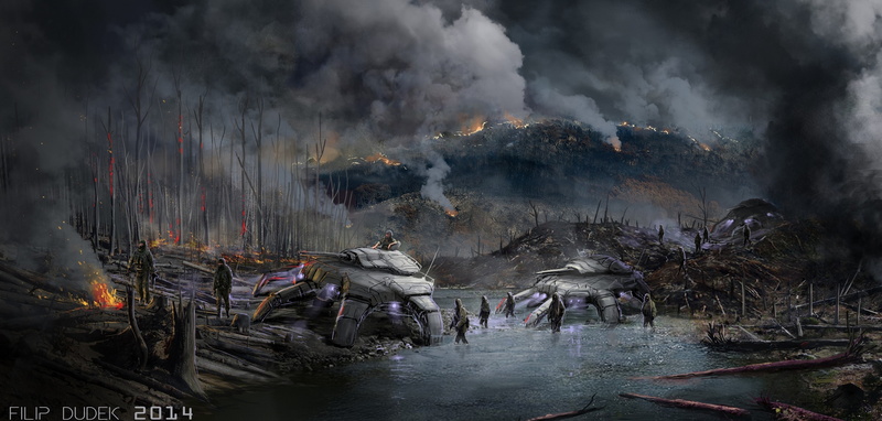 pollution, land, burnt, 4K, tree, geology, water, outdoors, mountain, no people, nature, place of worship, artwork, architecture, science fiction, war