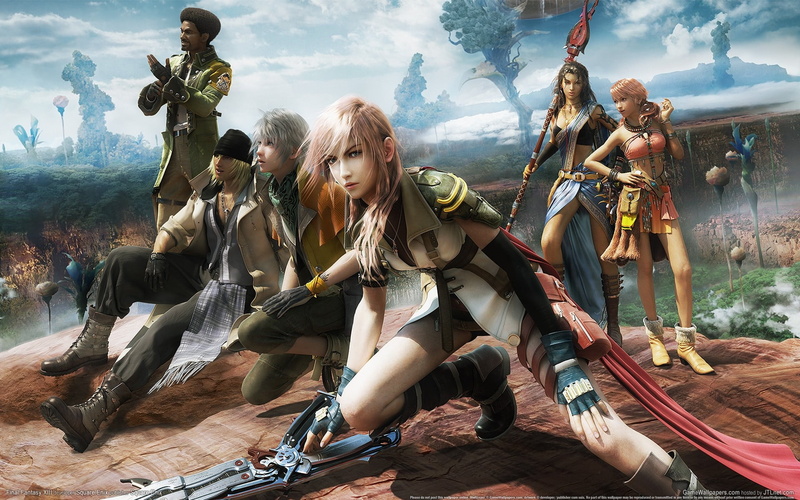 young adult, video games, women, group of people, adult, people, outdoors, Final Fantasy XIII, full length, sitting, casual clothing, Claire Farron, day