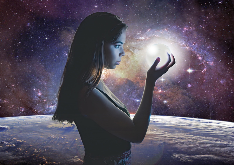one person, looking, standing, woman, 2K, lifestyles, mystery, night, hairstyle, women, mysterious, fantasy portrait, portrait, sky, nature, stars, galaxy