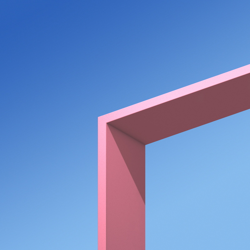 Architecture, Stock, 2K, HTC U11 Plus, Minimal, Pink, Blue sky