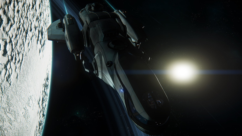shiny, mode of transportation, speed, nature, night, Star Citizen, on the move, outdoors, black color, motor vehicle, transportation, silver colored, tire