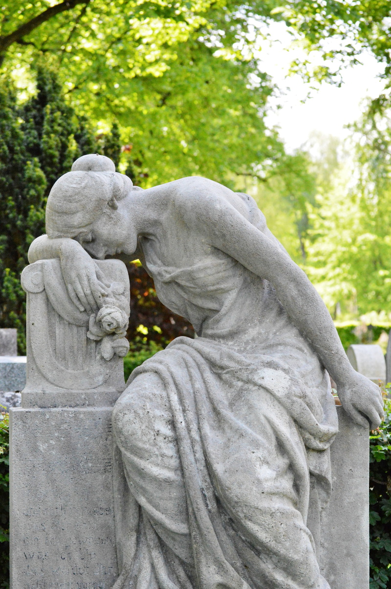 stone sculpture, human representation, artwork, art and craft, stony, sculpture, angel, sadness, tombstone, emotion, male likeness, stone figure, plant