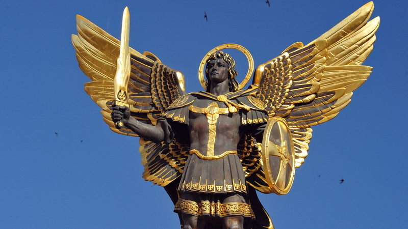 archangel, ukraine, michael, symbol, 720P, sightseeing, city, tourism, kiev, sky, panorama