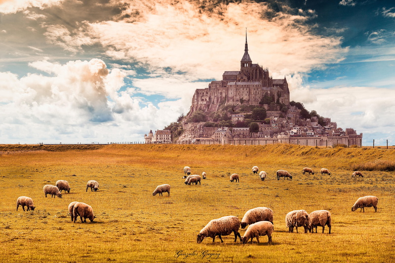 normandy, mont, michel, saint, 5K, france