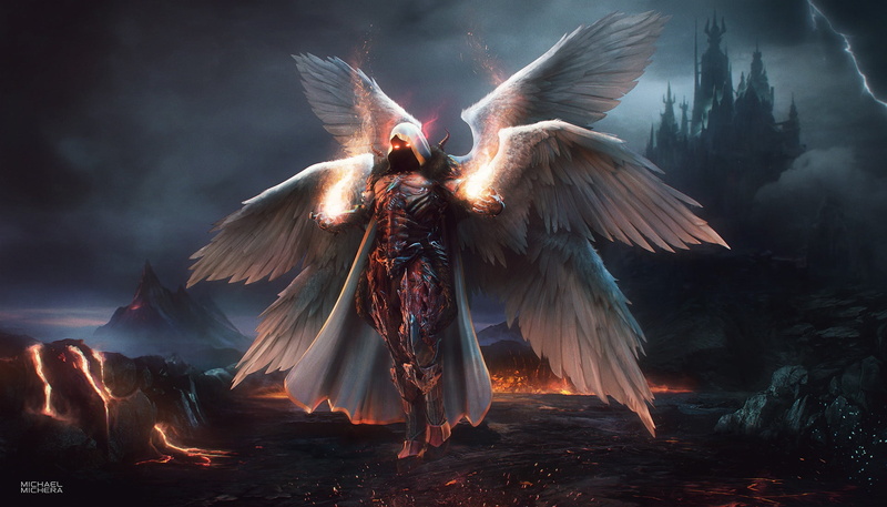 angel, Diablo III, fantasy art, Video Game Art, glowing eyes, PC gaming, concept art, 1080P, demon, video games, Blizzard Entertainment, wings