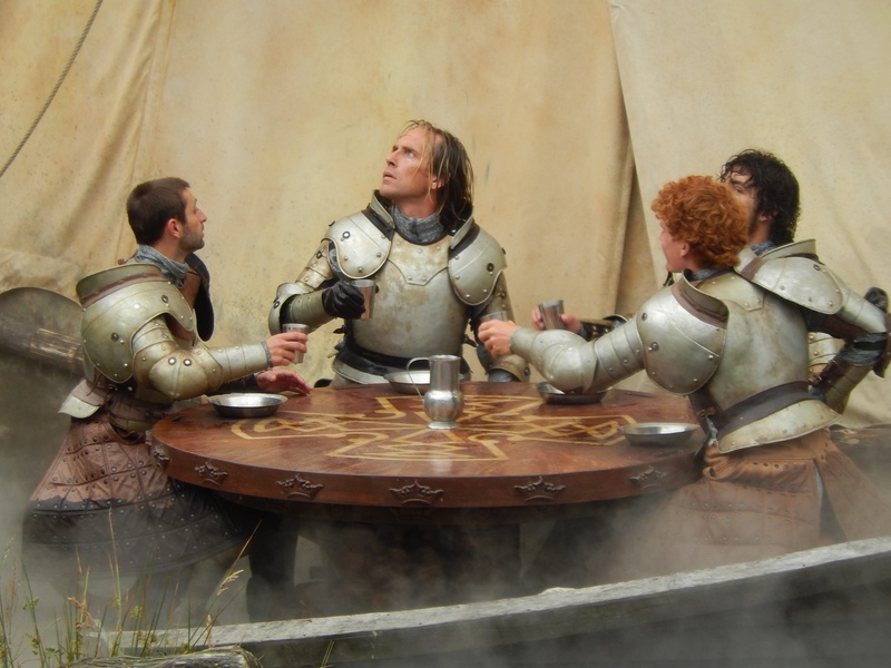lifestyles, battle, photo, middle ages, drink, armor, togetherness, adult, indoors, knights, armed Forces, men, sitting, four, army, war, table, food and drink