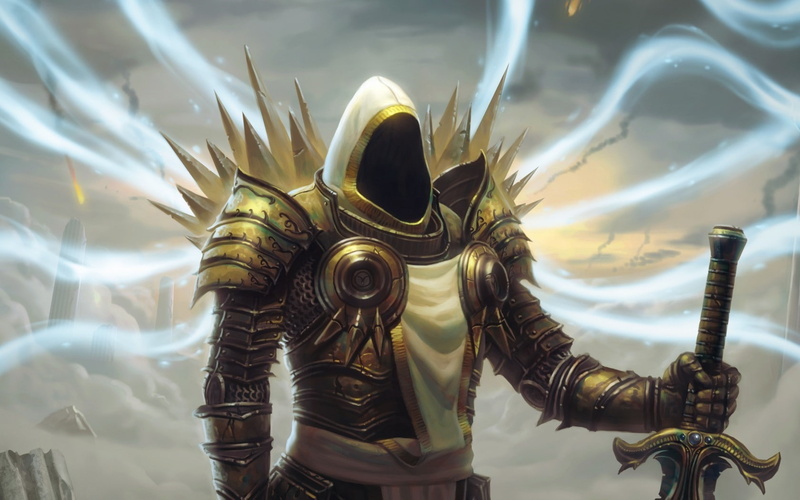 no people, indoors, animal wildlife, Archangel of justice, representation, gold colored, Archangel, protection, Diablo 3, one animal, Tyrael, sculpture